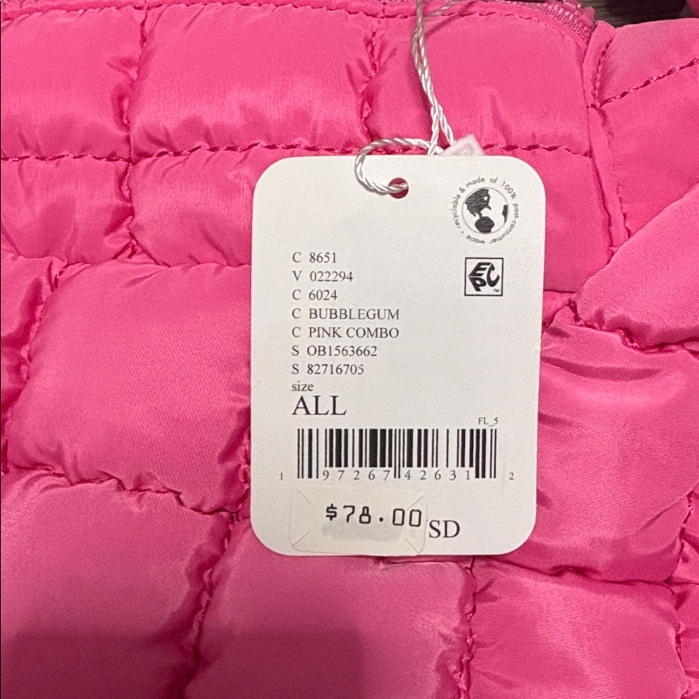NWT FP Movement Quilted Carryall Bag Bubblegum Pink - Picture 10 of 10